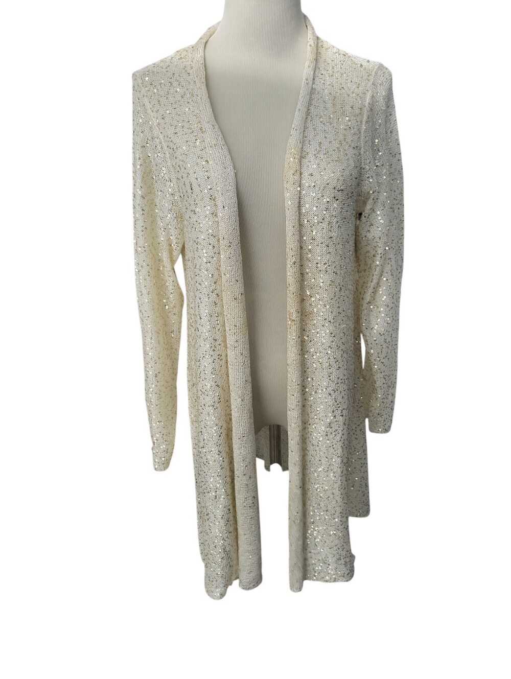 Alfani Plus Sequin Cardigan Cream sz 1X